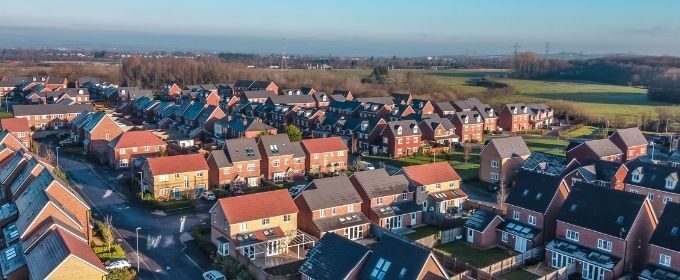 overhead picture of houses