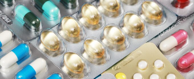 Tablets in therapeutic plastic packaging.